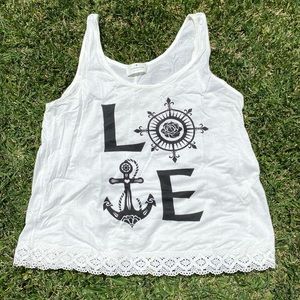 THREADS LOVE tank top with lace trim size LG
